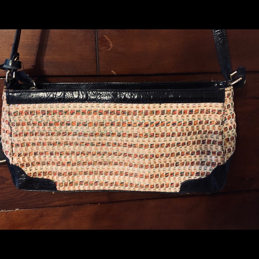 Marc Chantal MC Purse Black Straw Shoulder Strap
